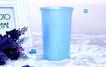 晟旎尚品 糖果色加厚防摔 漱口刷牙杯 时尚喇叭口无手柄 蓝色