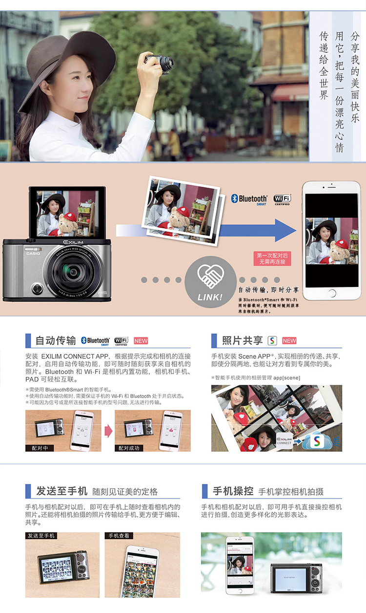 卡西欧（CASIO）ZR2000 数码相机（1610万像素 3.0英寸液晶屏 18倍光学变焦 25mm广角）深蓝色