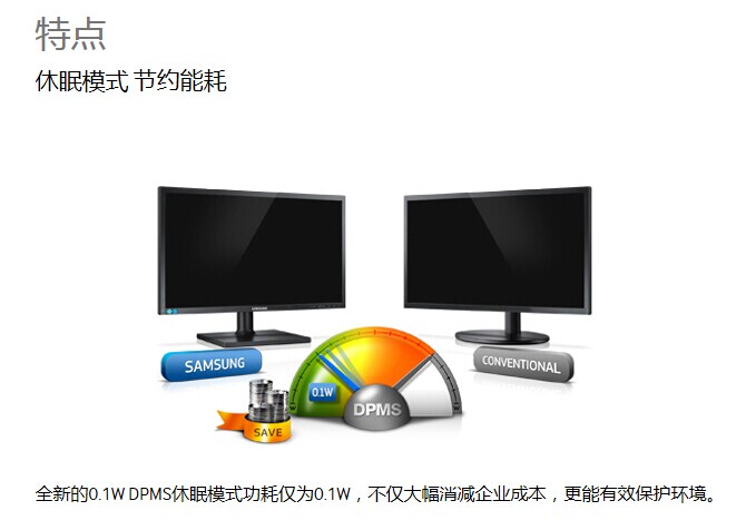 三星（SAMSUNG）S24C450B 24英寸LED背光宽屏商用液晶显示器