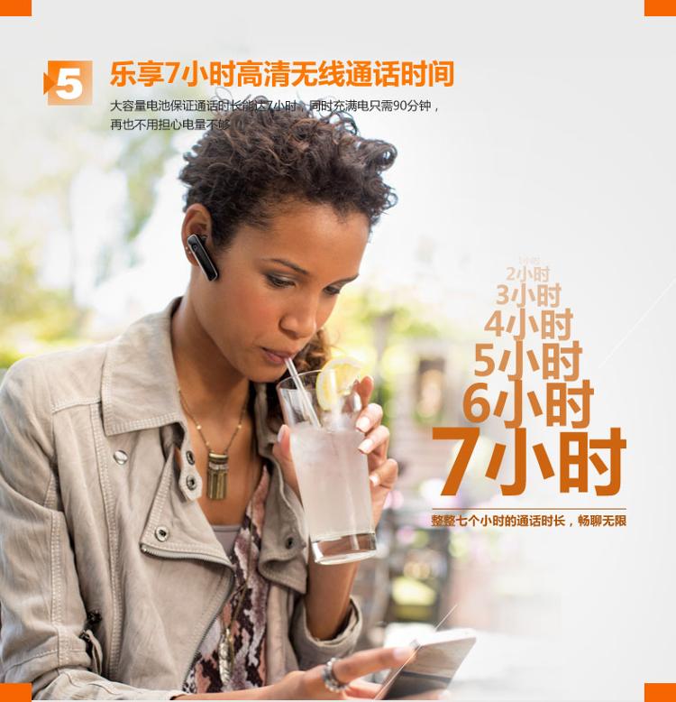 
                                                            缤特力（Plantronics）M165 商务单耳蓝牙耳机 通用型 耳挂式 黑色                