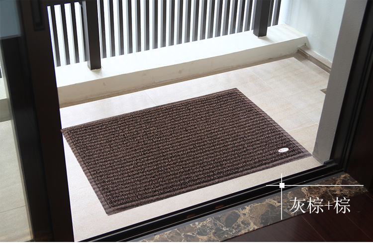 力九和 双色止滑钉底加厚地垫玄关门垫60x90cm红+黑