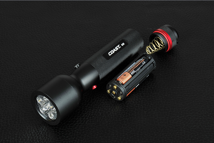 带有红色led 重型前置双开关 户外专业装备手电筒g35