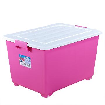茶花 塑料整理箱 正方磨砂收纳箱 55L 28021T (桶体)