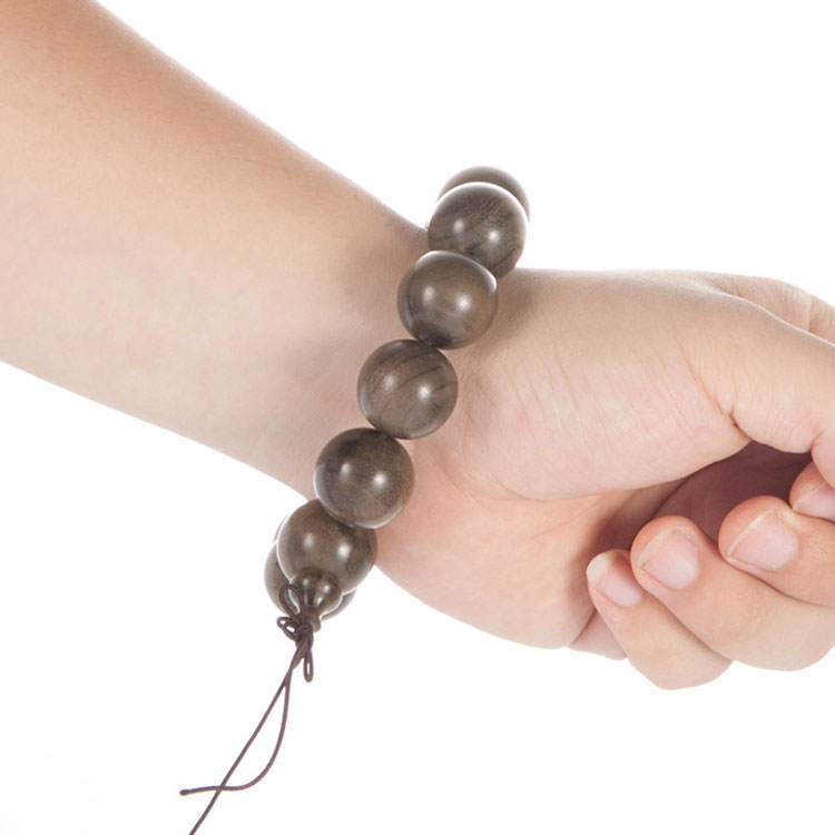 沐恩 手串sl1589 金丝楠木阴沉木水波纹手串20mm*12颗