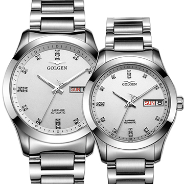 古尊(golgen)手表 情侣系列机械情侣表白色gn.6097