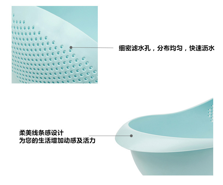 
                                        
                                        青苇 创意淘米器果蔬篮 加厚豌豆款2件套 粉色                