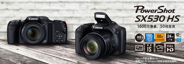 佳能（Canon）PowerShot SX530 HS 数码相机（ 1600万像素 、50倍光学变焦）单机版
