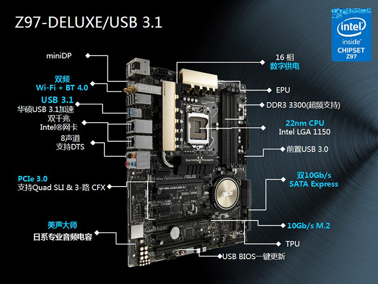 1 主板 (intel z97/lga 1150)