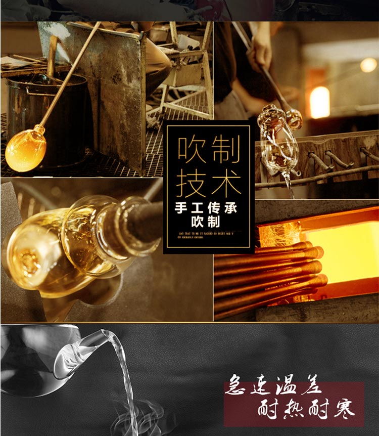 绿珠lvzhu 玻璃茶壶套装一壶四杯一茶盘 850ml居家办公高硼硅耐热玻璃泡花草茶壶Q725