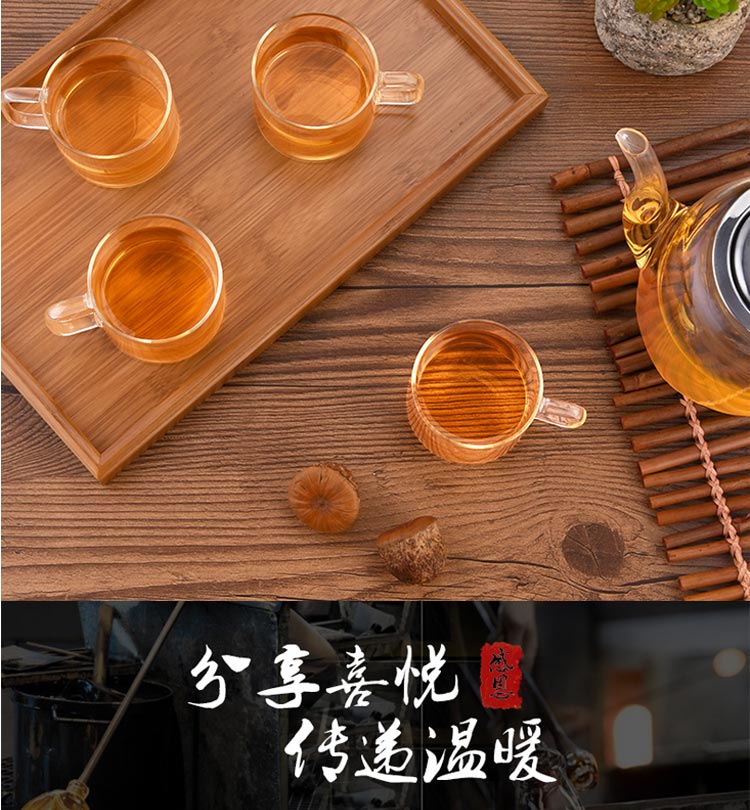 绿珠lvzhu 玻璃茶壶套装一壶四杯一茶盘 850ml居家办公高硼硅耐热玻璃泡花草茶壶Q725