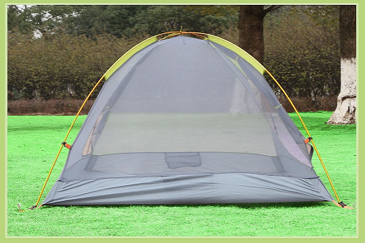 盛源2人双层双门铝杆帐篷 内帐全景纱网外帐防雨防风 高档铝杆支架