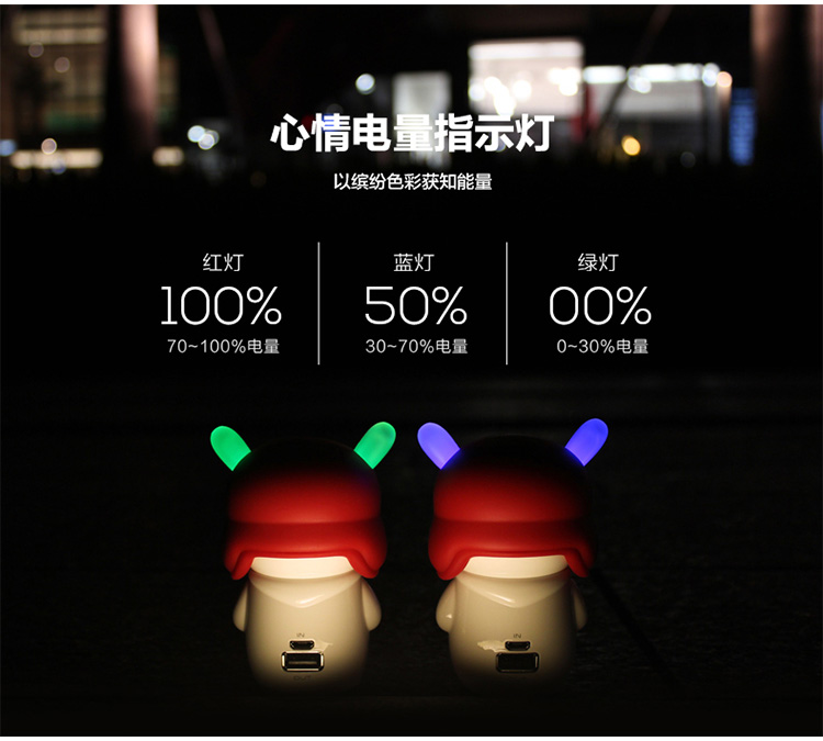 亿觅（emie）米兔 可爱迷你超萌卡通移动电源 充电宝5200毫安 小米/苹果/安卓适用 创意礼品 带底座