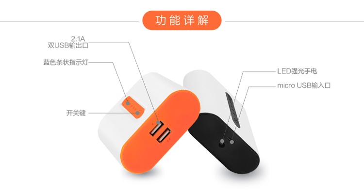 爱国者（aigo）移动电源S1 双USB10000mAh 小巧充电宝 蓝色