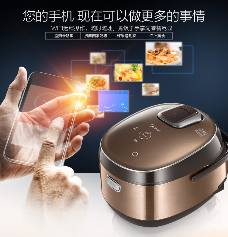 美的（Midea）电饭煲 WFZ4000XM 4L/4升 云智能IH家用电饭锅 巧克力