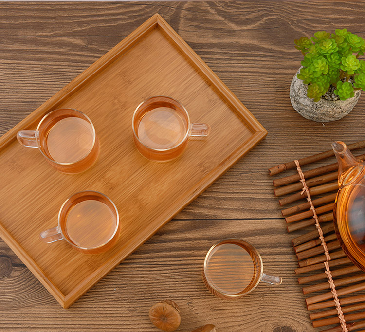绿珠lvzhu 玻璃茶壶套装一壶四杯一茶盘 1200ml居家办公 高硼硅耐热玻璃泡花草茶壶Q722