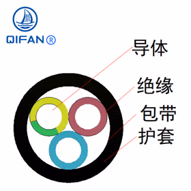 起帆 YCW3*35+2*16 重型橡套软电缆450/750V耐油 黑色 1米（100米起售货期10天）
