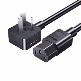 绿联 电源线 国标三孔品字尾通用 适用显示器打印机电源连接线延长线5米 CD133 60802