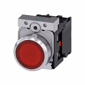 西门子 发光按钮,22mm,圆形,金属,高光,红色,按钮,平,键控式,1NC,AC110V,螺栓型端子连接,带激光标记；3SU11530AB201CA0ZY13