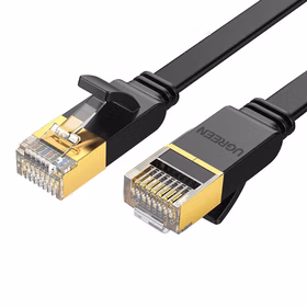 绿联UGREEN 七类扁平铜网线 11262 3米 黑色屏蔽双绞