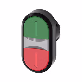 西门子 有照明的双按钮,22mm,圆形,塑料,绿色:箭头向上,红色:箭头向下,按钮,扁平；3SU10013AB420AN0