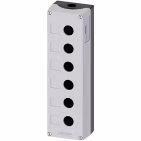 西门子 按钮盒,外壳金属,顶端灰色,6命令点,无装配,用于安装标牌的凹陷处,底部固定安装,上和下各1xM25；3SU18560AA000AB1