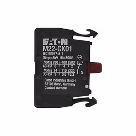 伊顿穆勒 按钮和指示灯附件，触点模块1NC，卡装，提前动作；M22-CK01