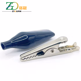 资冠 铜鳄鱼夹 大号鳄鱼夹子电线夹电夹子 电瓶夹子测试夹 黑色大号10个装