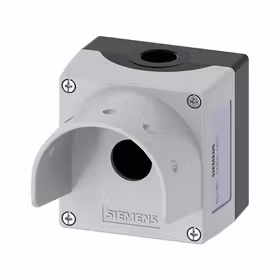 西门子 按钮盒,外壳金属,顶端灰色,带护圈用于5个挂锁和蘑菇头直径60mm,1指令点,无装配,底部固定安装；3SU18510AA000AH1