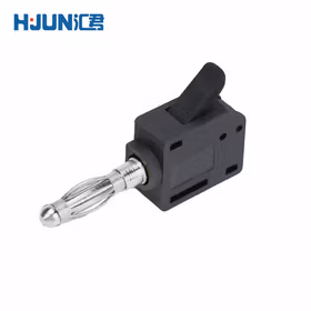 汇君 24A免焊香蕉插头镀镍镀金连接器灯笼花直插按压接线 灯笼花直插镀镍-黑色（10个装）