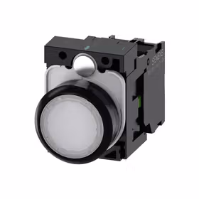 西门子 发光按钮,22mm,圆形,塑料,白色,按钮,平,键控式,1S,AC110V,螺栓型端子连接；3SU11030AB601BA0