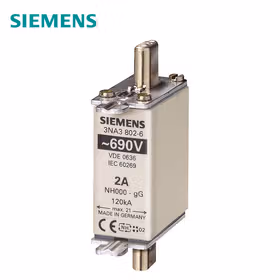 西门子 NH熔断片,NH000,输入：35A,gG,UnAC：690V,UnDC：250V,前端标示警报器,导电握耳；NH Fuse Size 000 gG/gL 35A 690VAC/250VDC