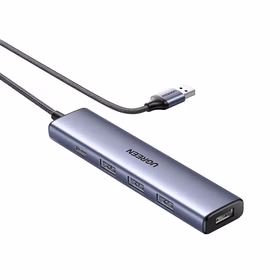 绿联UGREEN USB3.0分线器扩展坞 90880 高速4口 HUB集线器 适用笔记本电脑 一拖多 带供电口 1.5m