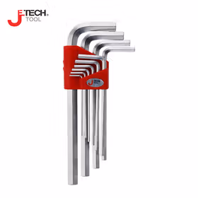 捷科(jetech) 10支套装平头镀铬加长内六角扳手1.5-12mm；PM-C10