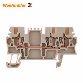 魏德米勒 直通型接线端子,弹片联接,1.5mm,500V,17.5A,深褐；ZDU 1.5/3AN