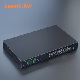 keepLINK KP-9000-16F21GB 百兆标准POE交换16百兆poe下联口2千兆上联口内置电源200W