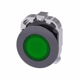 西门子 发光按钮,30mm,圆形,金属,亚光,绿色,正面固定环,用于扁安装键控式；3SU10610JB400AA0