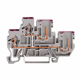 万可(WAGO) 2线/2针双层基础接线端子,2线/2针普通接线端子,N,内部通信,带有紫色标记的导体输入端,适于35x15和35x7.5导轨,2.5mm；870-109