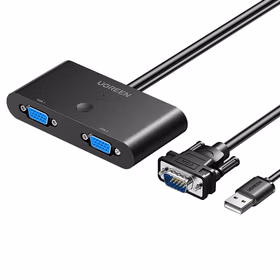 绿联UGREEN VGA二进一出切换器 30711 黑色