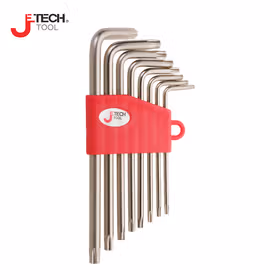 捷科(jetech) 中心带孔梅花头镀铬8支内六角扳手T9-T40；SWM-8