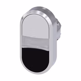 西门子 有照明的双按钮,22mm,圆形,金属,高光,白色,黑色,按钮,扁平；3SU10513AB610AA0