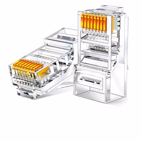 山泽 FV-5100 8P8C超五类网络水晶头100个/盒镀金非屏蔽RJ45网线接头CAT5e水晶头