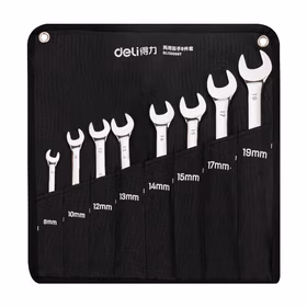 得力 镜面两用扳手套装   8-19MM；DL130008T