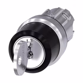 西门子 RONIS钥匙开关,22mm,圆形,金属,高光,锁闭编号SB30,附带2把钥匙,3个开关位置,左侧键控式,右锁定,拔出钥匙O+II,；3SU10504BP610AA0