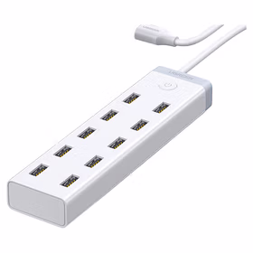 绿联UGREEN 10口USB3.0分线器 20482 芯片GL3510 ABS+PC 线长1.5m 电源DC 12V/4A彩盒包装