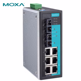 Moxa 8口管理型百兆工业以太网交换机含两个多模光口；EDS-408A-MM-SC