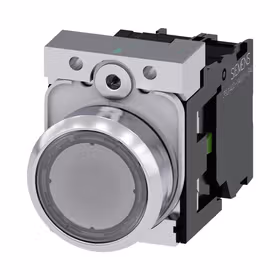 西门子 发光按钮,22mm,圆形,金属,高光,透明,按钮,平,键控式,1S,AC110V,螺栓型端子连接,带激光标记；3SU11530AB701BA0ZY11