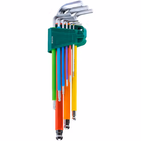 世达 彩虹系列9件特长球头内六角扳手组套；09101CH