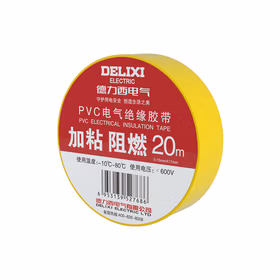 德力西电气 PVC电工/电气加粘阻燃胶带 0.15mm*17mm*20m 黄