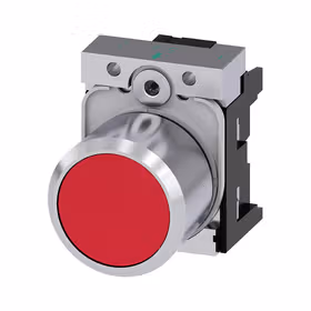 西门子 按钮,紧凑,带加长的集线器(12mm),22mm,金属,红色,按钮,平,键控式,带有支架；3SU12500EB200AA0