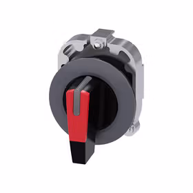 西门子 转换开关,30mm,圆形,金属,亚光,红色,旋钮开关,长柄,正面固定环,用于扁安装3个开关位置,键控式,；3SU10622EM200AA0